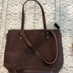 Hudson Montana Eva Leather Zip Tote in Dark Septia Color